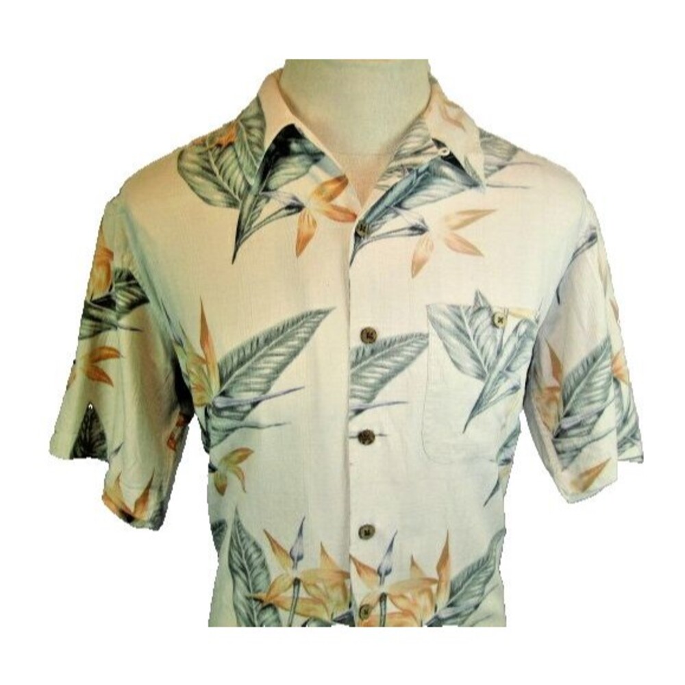Mens Paradise Coves Silk Multicolor SS Hawaiian Aloha Island Casual Shirt sz M